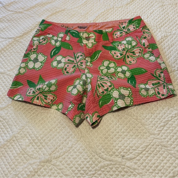 Lilly Pulitzer Pants - Lilly Pulitzer Callahan Shorts Womens 10 Pink Green Floral Resort Preppy